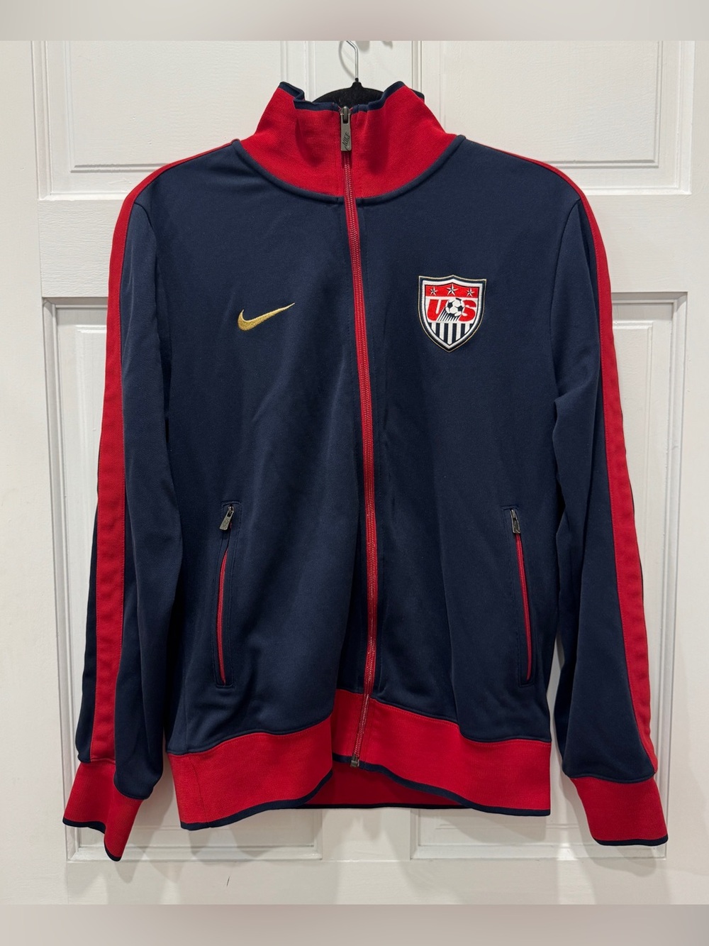 Nike N98 USMNT USA Soccer Track Jacket M Navy Red Gold Y2K Football Blokecore